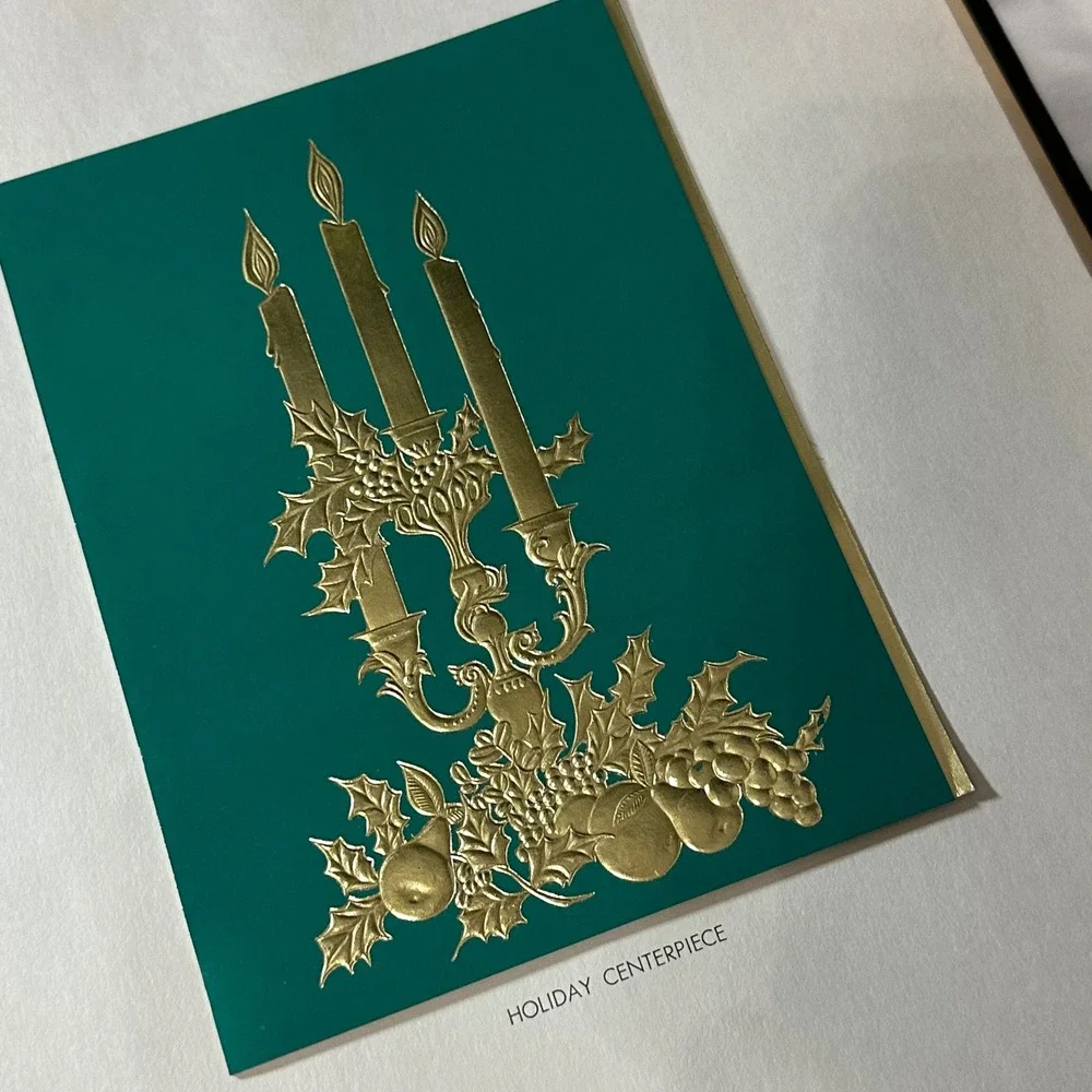White The Gold Book 1965 Collection Christmas Card Sample Album Gold Good MCM